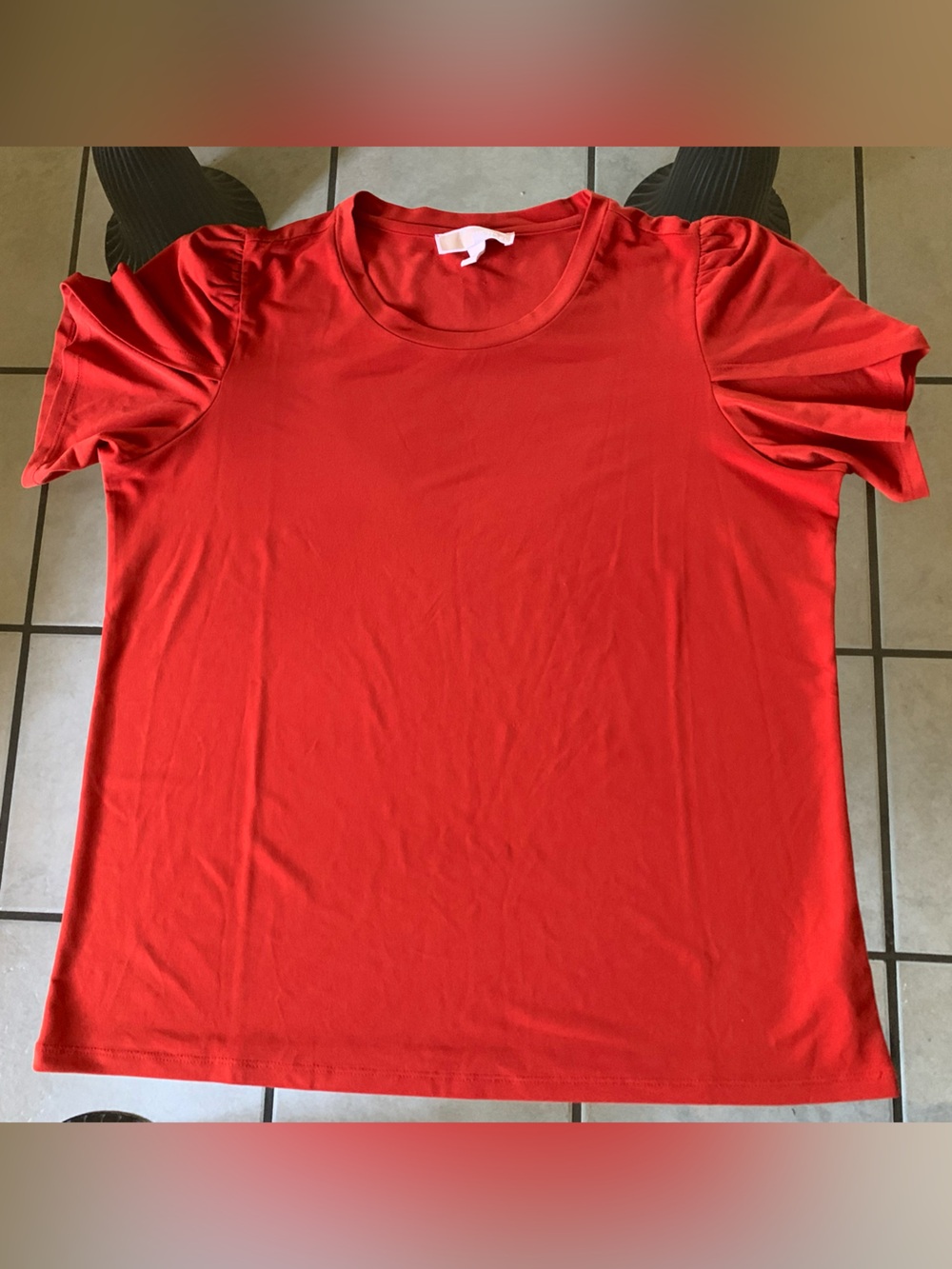 Michael Kors Red Orange Short Sleeve Top